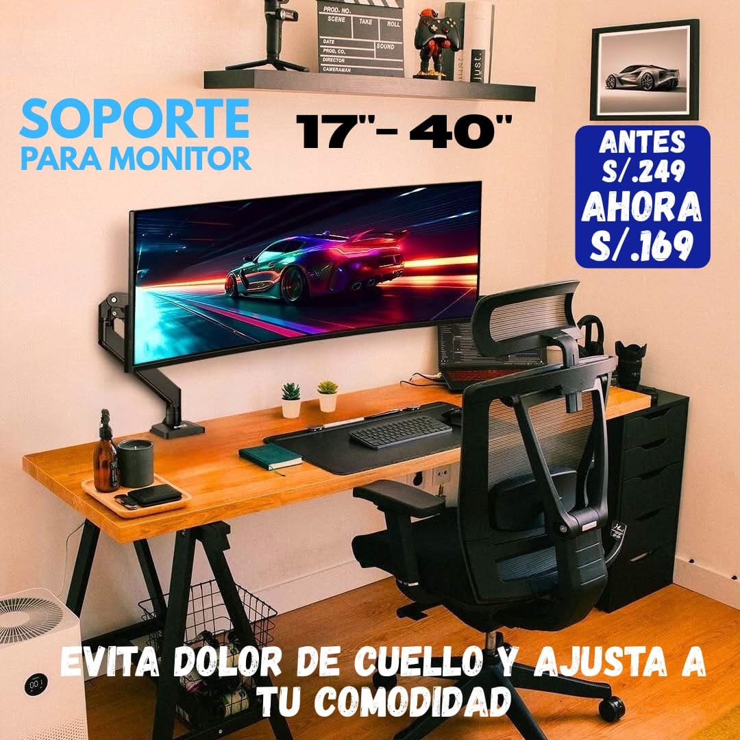 SOPORTE HIDRÁULICO PARA MONITOR DE 17" A 40"